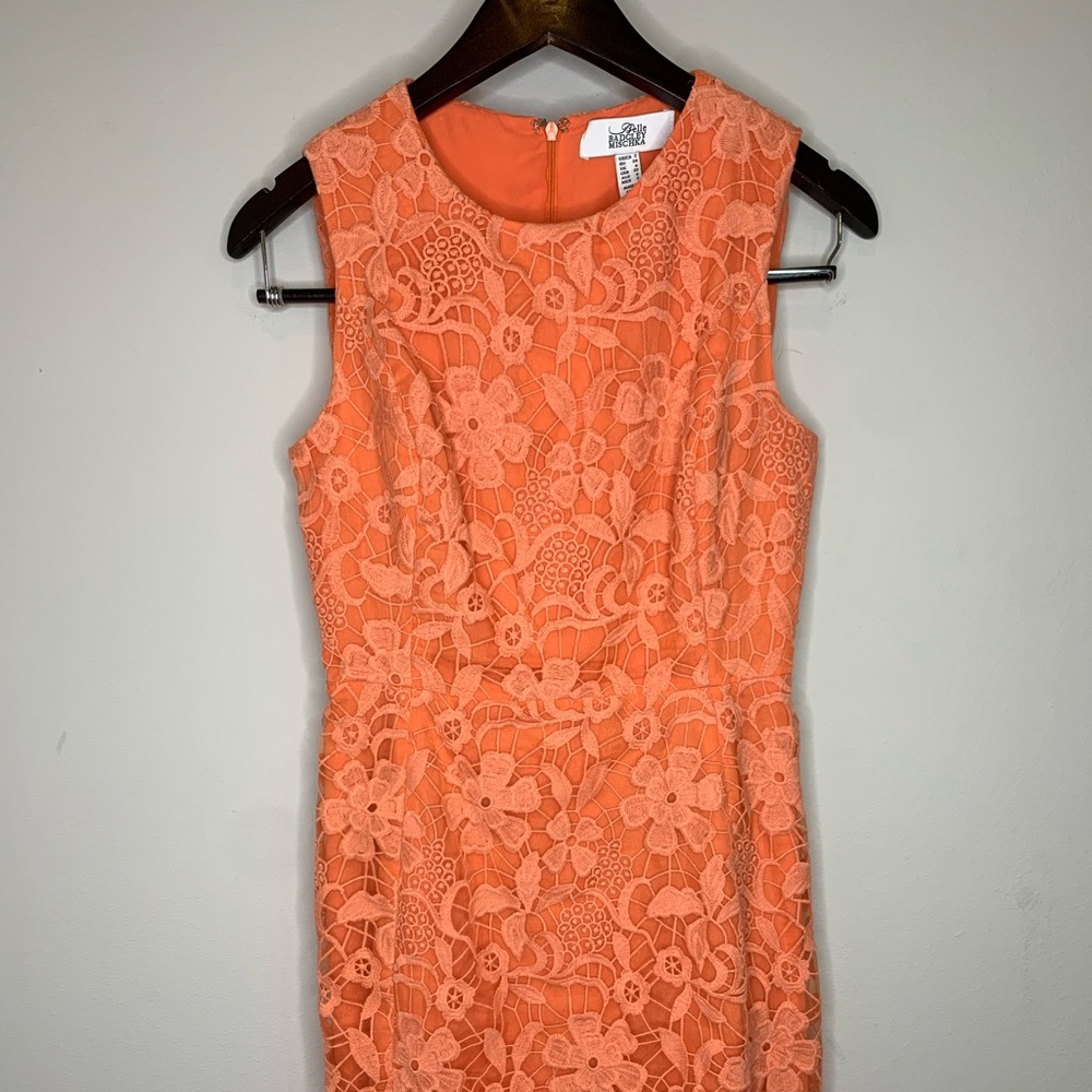 Belle Badgley Mischka Coral Lace Dress